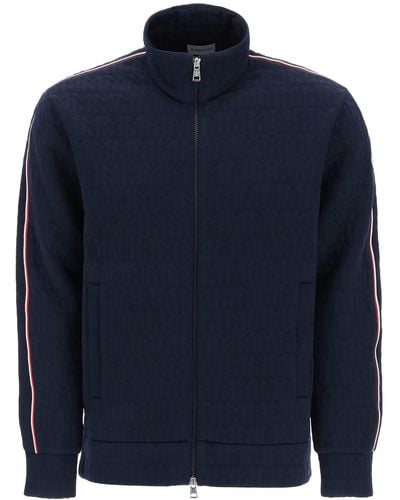 Moncler Ma Monogram Gewatteerd Zweet - Blauw