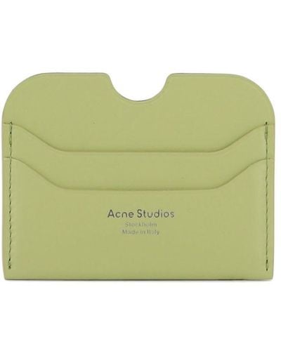 Acne Studios Logo Printed Cut-out Detailed Cardholder - Green