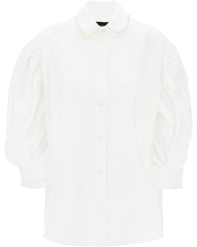 Simone Rocha Puff Sleeve Shirt Met Verfraaiing - Wit