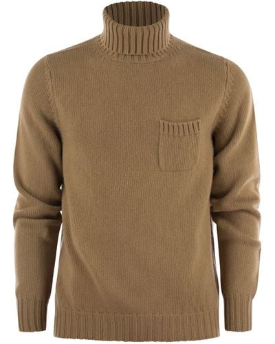 Fedeli Woll- und Kaschmir -Rollkragenpullover -Jumper - Braun