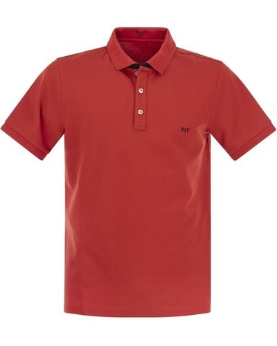 Fay Stretch Polo Shirt - Rosso
