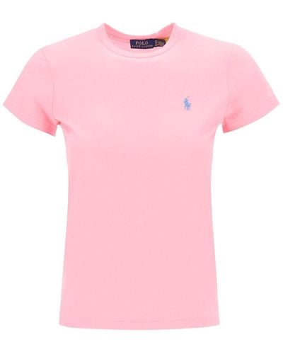 Polo Ralph Lauren T Shirt In Cotone Leggero - Rosa