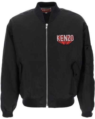KENZO 3d chaqueta de bombardero universitario - Negro