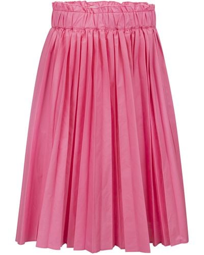 RED Valentino Rode Geplooide Taft Froissè Rok - Roze