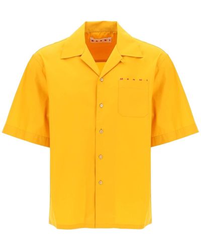Marni Camisa de algodón orgánico de manga corta - Amarillo