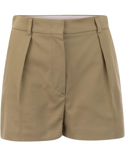 Sportmax Unico Washed Cotton Shorts - Natural