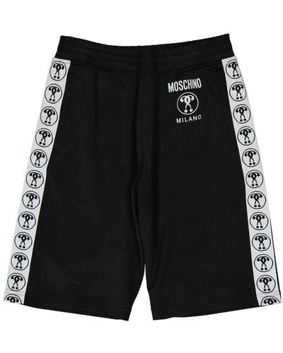 Moschino Pantalones cortos de la banda contrastante de alta costura moschino - Negro