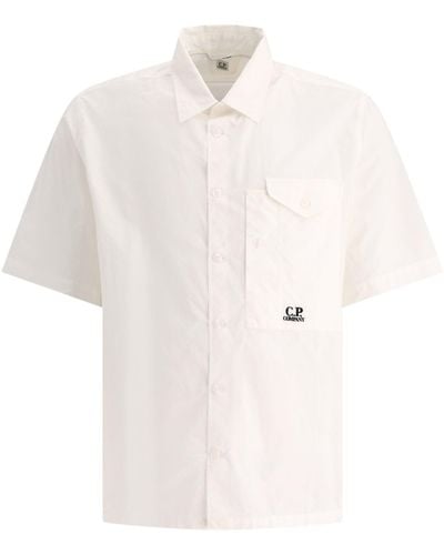 C.P. Company C.P. Firmenhemd mit gestickter Logo - Weiß