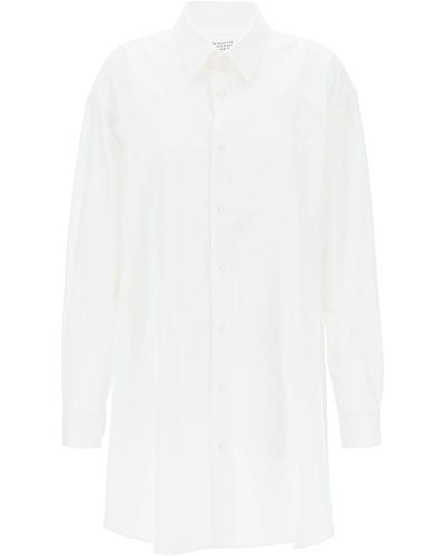 Maison Margiela Poplin -Hemdkleid in acht Worten - Weiß