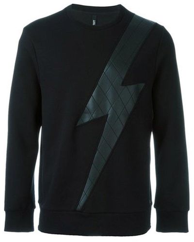 Neil Barrett Sweatshirt mit Blitzdesign - Schwarz