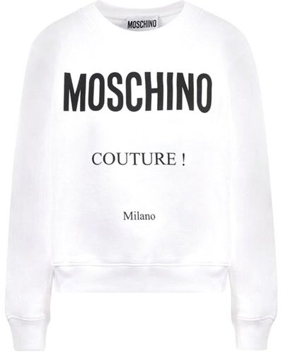 Moschino Logo-Sweatshirt aus Baumwolle - Weiß