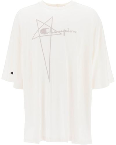 Rick Owens Tommy T Shirt X Champion - Weiß
