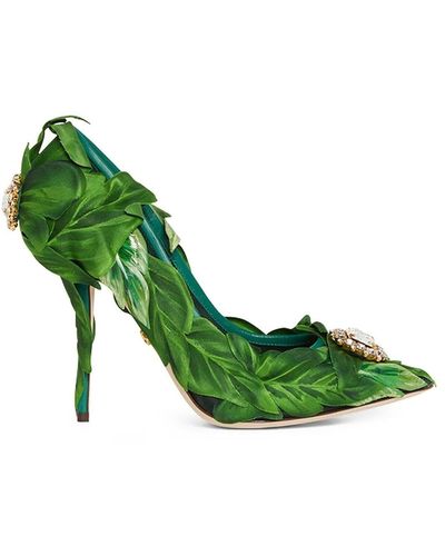 Dolce & Gabbana Pompes appliquées à feuilles de la feuille - Vert