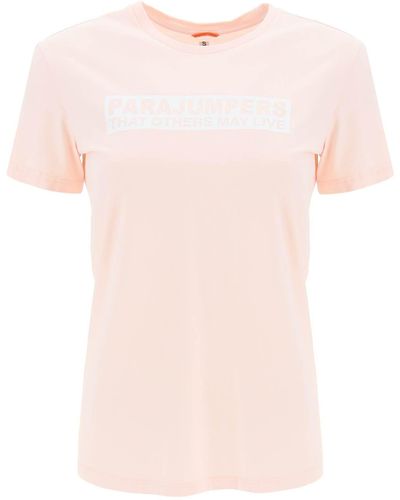 Parajumpers 'box' Slim Fit Katoenen T -shirt - Roze