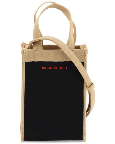 Marni Canvas Crossbody Bag - Zwart