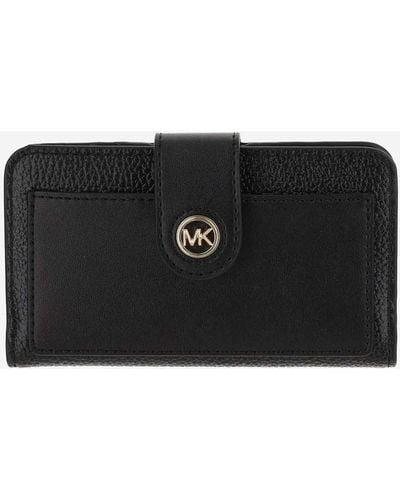 Michael Kors Leder Brieftasche mit Logo - Schwarz
