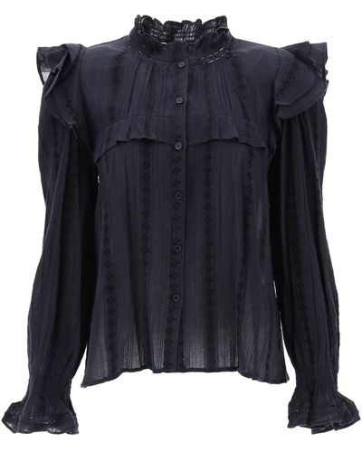 Isabel Marant Shirt Jatedy avec les détails de Jacquard - Bleu