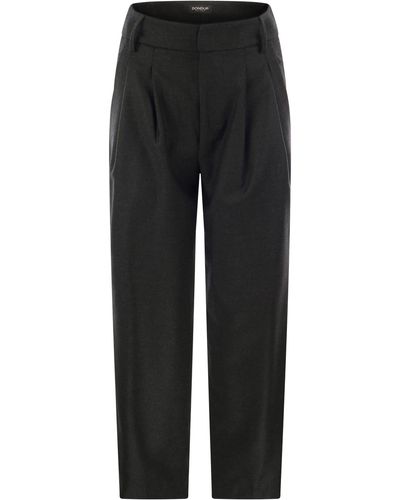Dondup Sheryl Loose Flannel Pants - Black