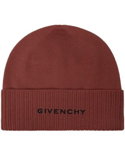 Givenchy Sombrero de logotipo de lana de - Rojo