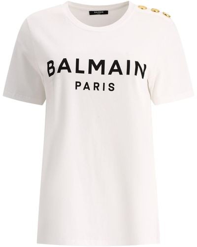 Balmain 3 boutons T-shirt - Blanc