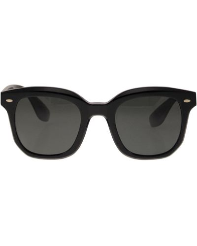 Brunello Cucinelli Gafas de sol con acetato de acetato de con lentes clásicas - Negro