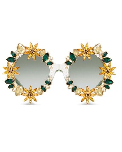 Dolce & Gabbana Lunettes de soleil en cristal - Métallisé