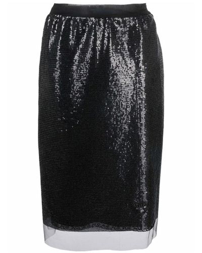 Prada Falda de Micropaillette de - Negro