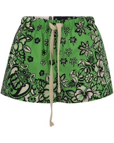 RED Valentino Short con impresión de pañuelo - Verde