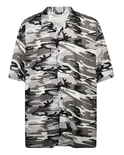 Balenciaga Camouflage Print Shirt - Black