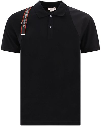 Alexander McQueen Poloshirt Met Logoband - Zwart