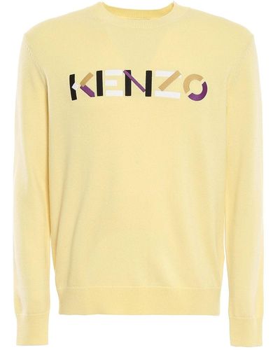 KENZO Suéter de lana del logotipo de - Amarillo
