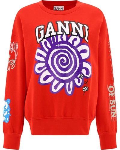 Ganni "magic Power" Sweatshirt - Rood