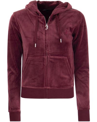 Juicy Couture Cotton Velvet Hoodie - Red