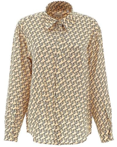 Burberry Unicorn Print Silk Shirt - Neutro