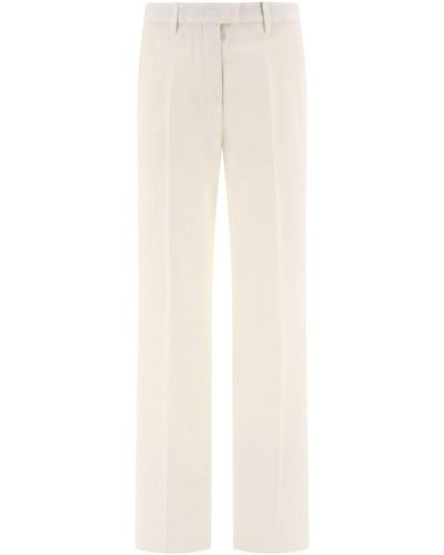 Etro Pantalon de tissu Slub - Blanc