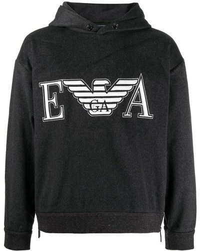 Emporio Armani Wool And Cashmere Sweatshirt - Black
