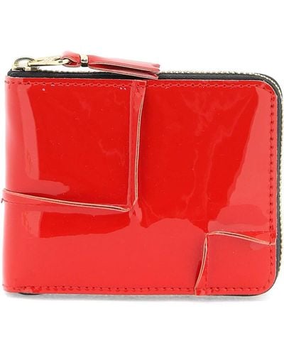 Comme des Garçons Comme des Garcons Brieftasche Reißverschluss um Patentleder Brieftasche mit Reißverschluss - Rot