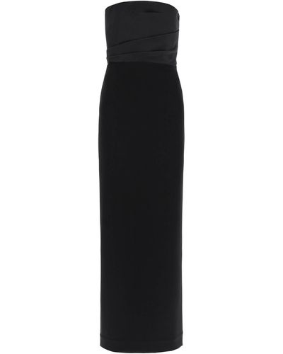 Solace London Troost Londen Maxi -jurk Afra Zonder Schouder - Zwart