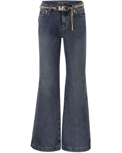 Michael Kors Denim Flair Jeans mit Gürtel - Blau