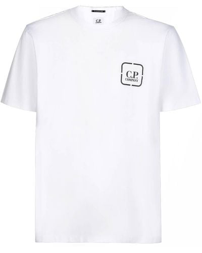 C.P. Company The Metropolis Series Insignia Reversa Graphic White T Shirt - Blanco