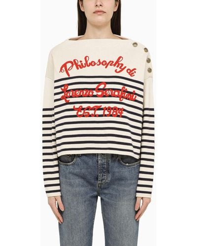Philosophy Striped Sweater - Red