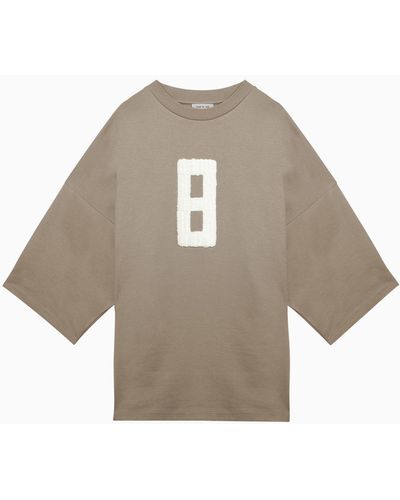 Fear Of God T Shirt With Milan 8 Dune Embroidery - Gray