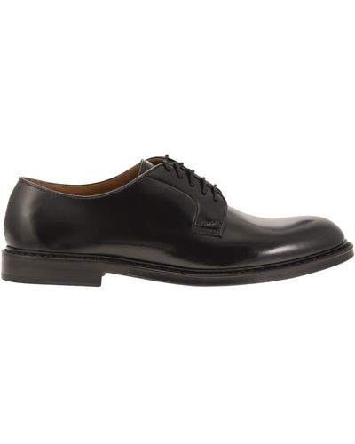 Doucal's Smooth Leather Derby - Black