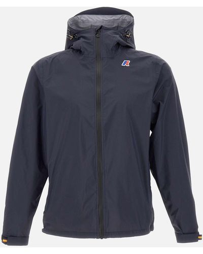 K-Way Waterproof Hooded Jacket - Blue