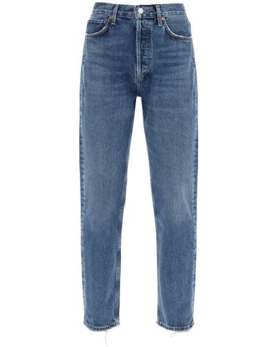 Agolde Rechte Been Jeans Van De 90 's Met Hoge Taille - Blauw