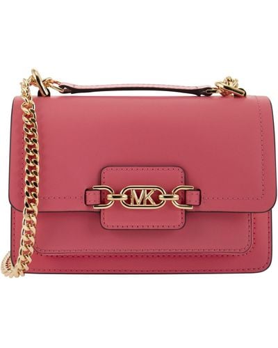 Michael Kors Heather Heather Extra Piccola spalla in pelle - Rosso