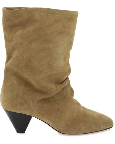 Isabel Marant Suede Reachi Ankle Boots - Green