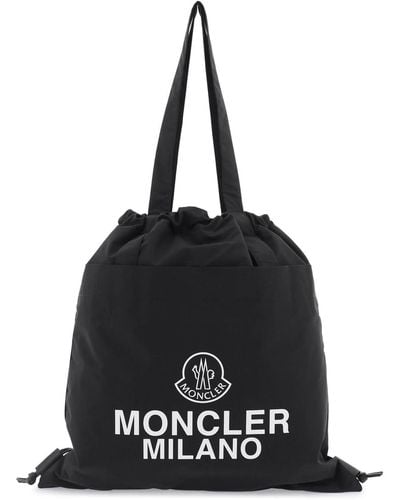 Moncler Drawstring Aq Tote Bag With - Black