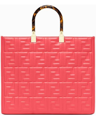 Fendi Medium Sunshine Shopper Bag Pink Dalia - Roze
