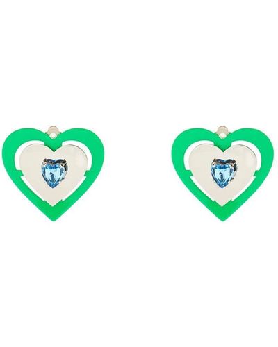 Safsafu ' Neon Heart' Clip On Earrings - Blue